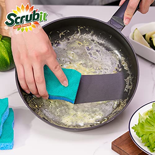SCRUBIT Heavy Duty Non-Scratch Kitchen Sponges - 6 Count