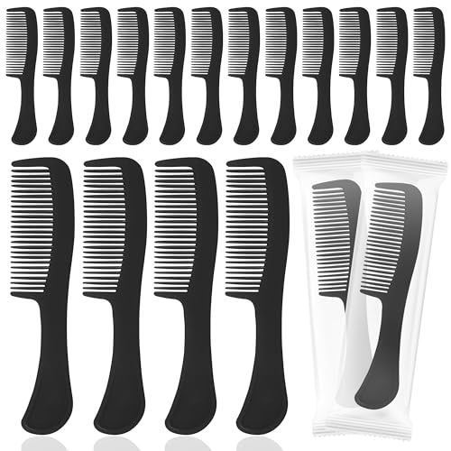 Black Bulk Travel Hair Combs - 100 Individually Wrapped Comb Set for Men, Women & Pets