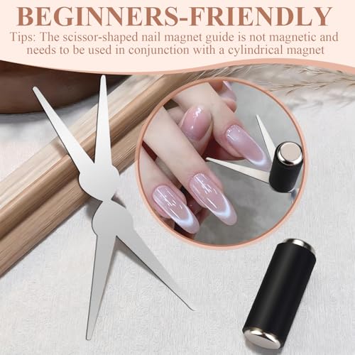 Plman Cat Eye Magnet Set for Nail Art - 2-in-1 Beginner-Friendly