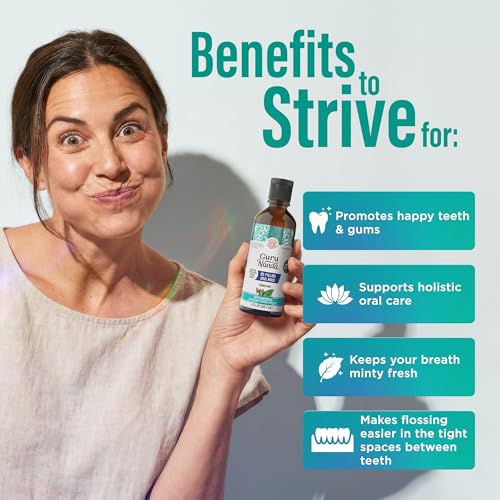GuruNanda Travel Size CocoMint Oil Pulling Mouthwash 3 oz – 7 Essential Oils & Vitamins, No Alcohol & Fluoride