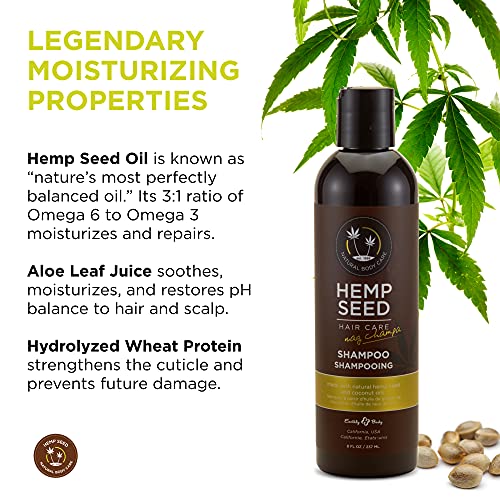 Earthly Body Hemp Seed Oil Shampoo - Sulfate-Free Moisturizing Hair Care