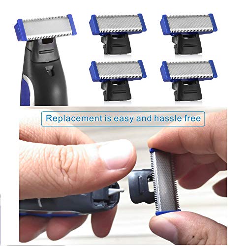 6 Pack Replacement Heads for Rechargeable Shaver & Trimmer – Includes 2 Clean Brushes