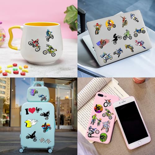 60 PCS Dirt Bike Temporary Tattoos - Waterproof Kids Party Favors