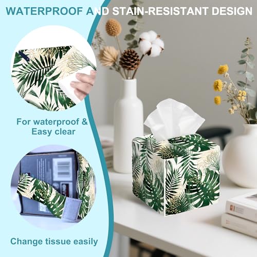Waterproof Leather Tissue Box Cover - Decorative Square Holder