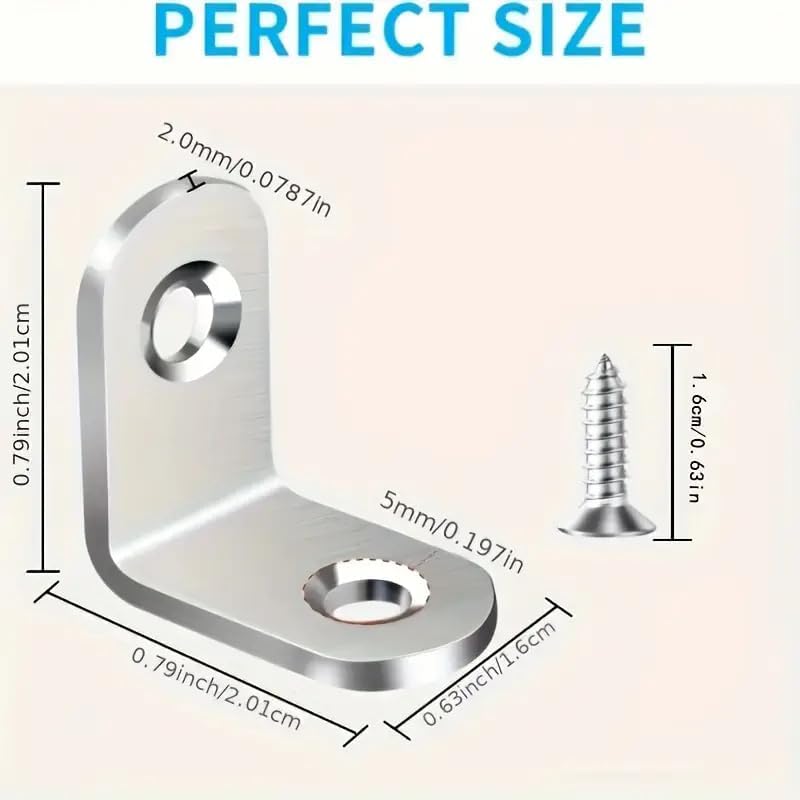 Corner Bracket Set - 10pcs Heavy-Duty Brackets with Screws for Wooden Furniture | Ideal for Chairs, Drawers, Cabinets