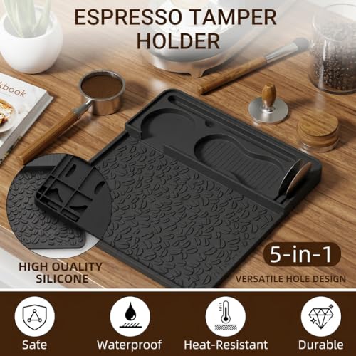 Silicone Espresso Tamping Mat - Non-Slip Coffee Tamper Station, 10" x 9.5"