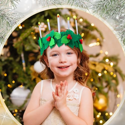 Christmas St. Lucia Felt Headband Crown with Colorful Candle Design