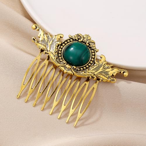 MOESUYUM Gold Vintage Hair Combs Set of 2 with Celtic Knot Design – Metal Side Clamps