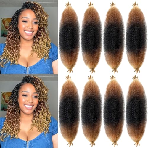 12 Inch Pre-Fluffed Afro Twist Hair 1B/30/27 - Pack of 8
