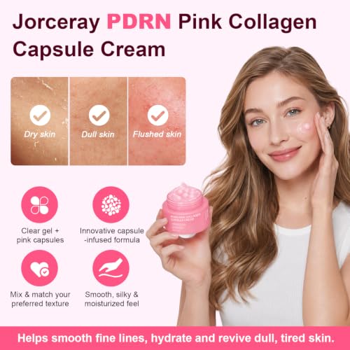 Jorceray PDRN Pink Collagen Capsule Cream with Salmon DNA & Niacinamide 2oz – Barrier Repair Moisturizer
