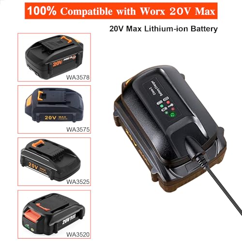 Replacement 20V Lithium Battery Charger for Worx Power Share Tools WA3742