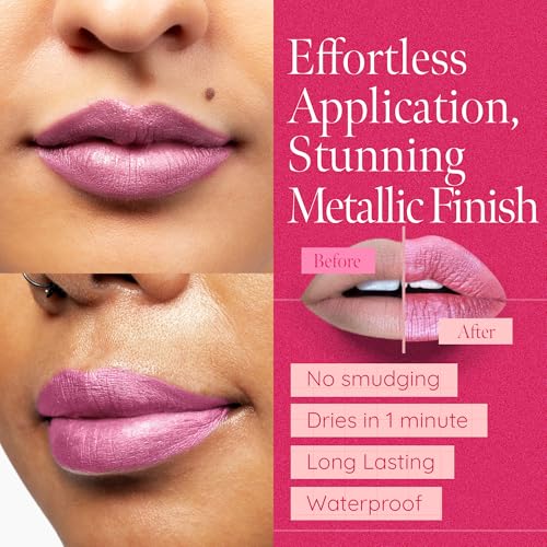 Aromi Metallic Matte Liquid Lipstick - Cotton Candy Rosy Pink Shade