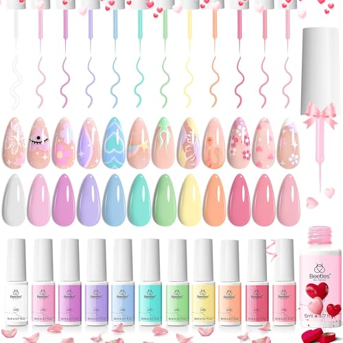 Beetles Unicorn Gel Liner Nail Polish Set - 12 Pastel Colors