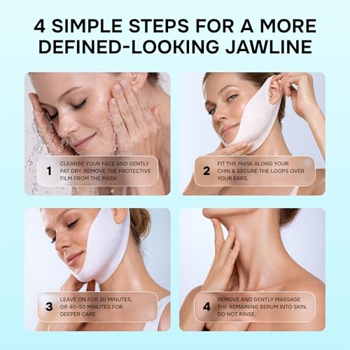 7 pcs V Line Lifting Mask with Collagen Hyaluronic Retinol & Niacinamide for Jaw & Neck Firming