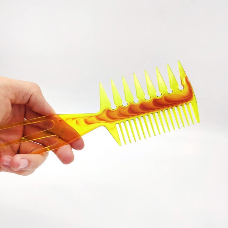 Oil Hairstyle Comb for Men 8.26 Inch Wide Tooth Hair Styling Comb with Scalp Massage Lightweight Salon Tool for Slicked-Back and Pomade Hairstyles 2 Pack