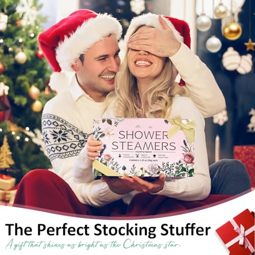 Pink Shower Steamers Aromatherapy Gift Set - 8 Pack for Relaxation, Spa, and Self Care