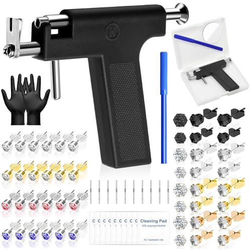 Evatage Black Professional Ear Piercing Gun Kit for Safe Home Use