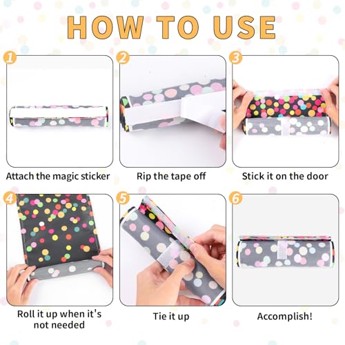 Colorful Polka Dot Classroom Door Window Covers - 2 Pack