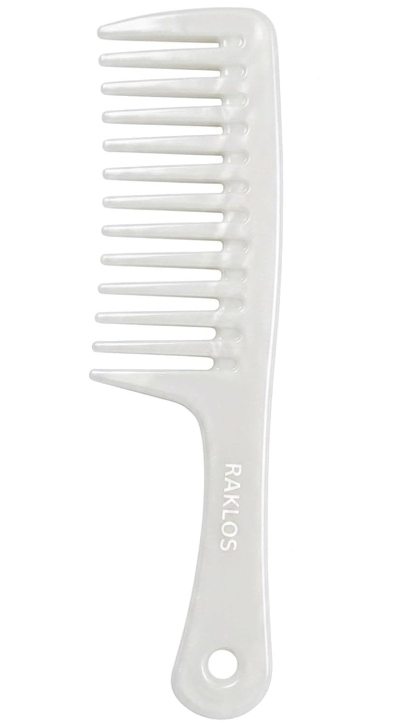 Wide Tooth Comb Hair Detangler - Curly Hair Wet & Dry Use | White Color