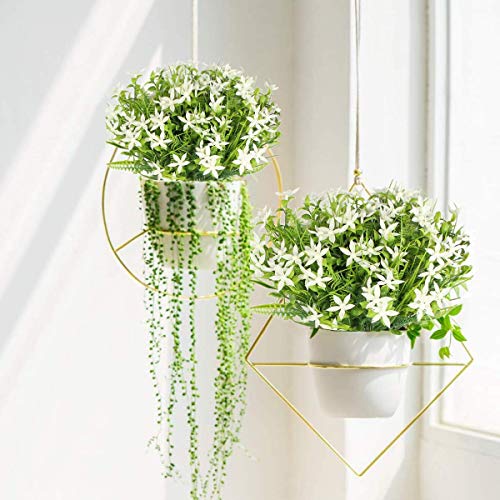 Rinlong 6Pcs UV Resistant Star Jasmine Artificial Flowers