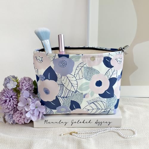 STARDW Floral Makeup Bag Organizer - Travel Cosmetic Pouch