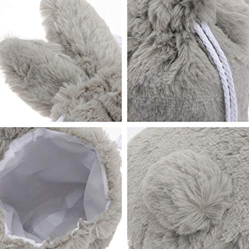 Lurrose Bunny Drawstring Makeup Bag - Fluffy Kawaii Pouch
