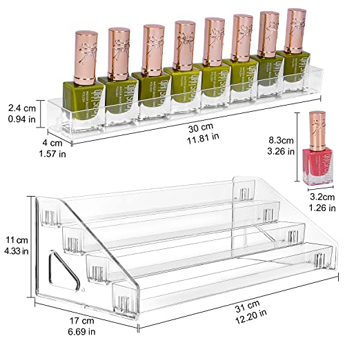 JessLab 4-Tier Acrylic Nail Polish Organizer - Makeup Holder