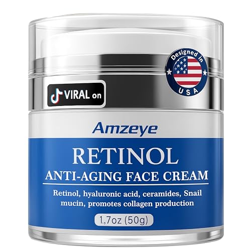 Retinol Face Cream with Hyaluronic Acid & Snail Mucin - Anti-Aging Moisturizer for Women & Men, 1.7oz