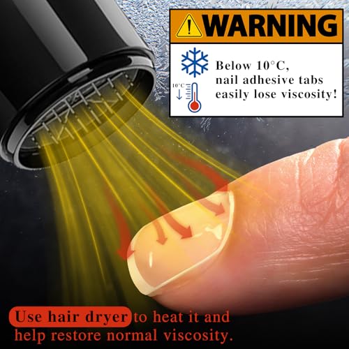 Teenitor 300pcs Nail Adhesive Tabs - 15 Sizes for Press On Nails