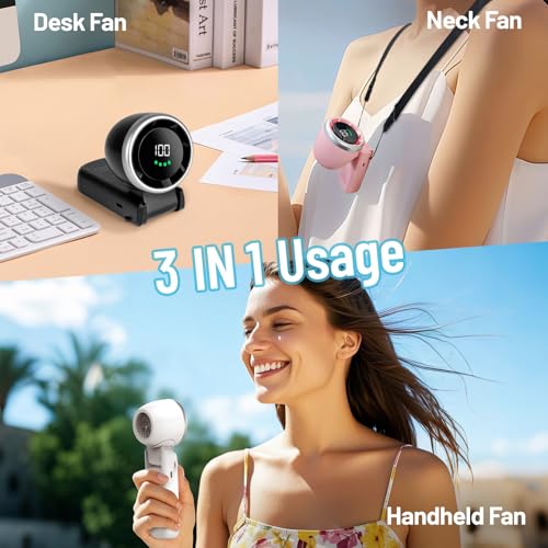 Kuesuny Portable Handheld Fan - 16000 RPM, 100 Speed, 16-Hour Run Time