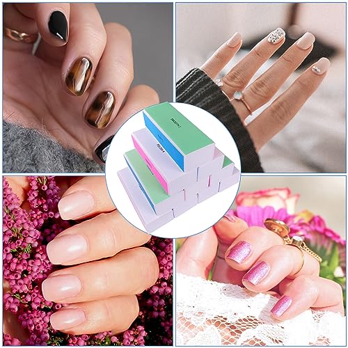 GigaGround 4-Way Nail Buffer Block Set - 10 Pcs for Shiny Natural & Acrylic Nails