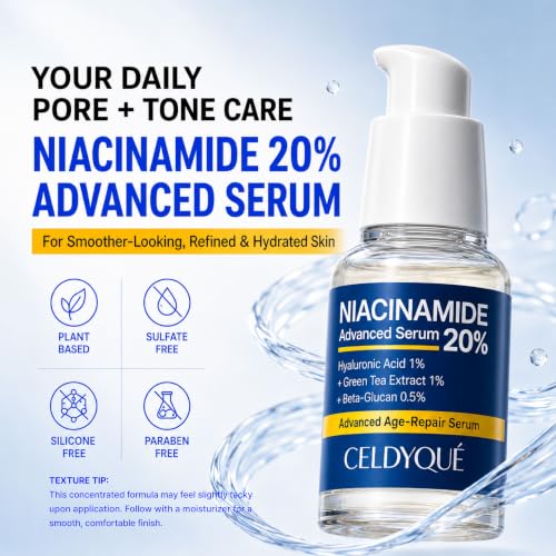 Niacinamide 20% + Hyaluronic Acid Serum 1 Fl Oz - Pore Minimizer & Skin Tone Evener