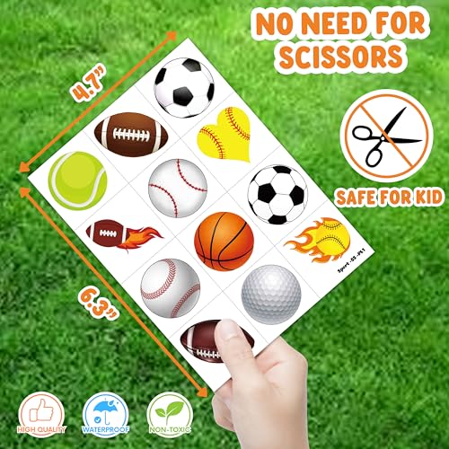 60 PCS Sports Ball Temporary Tattoos for Kids - Birthday Party Favors