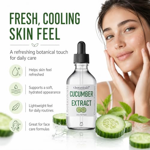 t.botanicals Cucumber Extract Liquid Glycerite 2 oz - Hydrating Skin Care Serum
