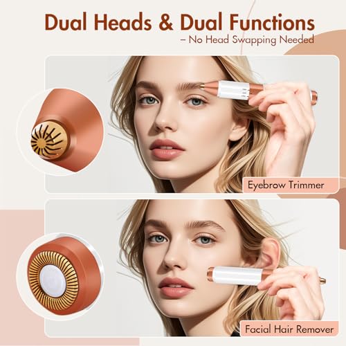 Acavado 2-in-1 Eyebrow & Facial Hair Remover for Women, Painless & Portable
