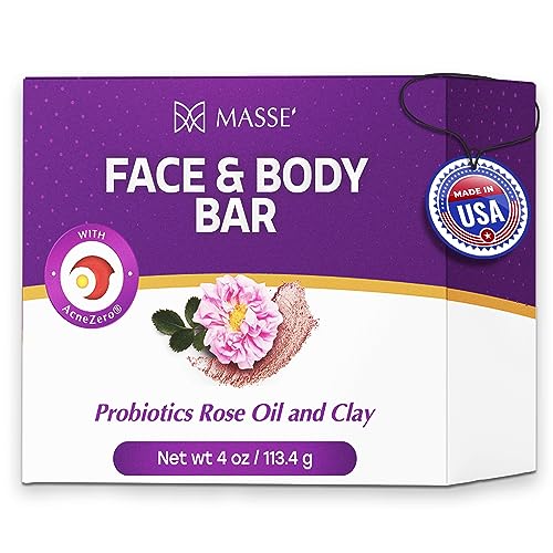 MASSE' Probiotic Rose Oil & Clay Face & Body Bar – 1 Ounce