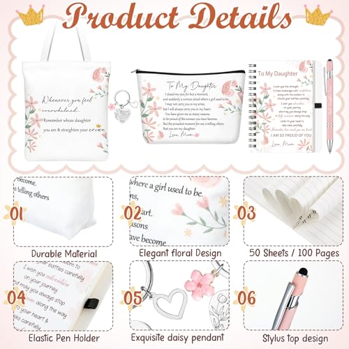 To My Daughter 5-Piece Inspirational Gift Set with Tote and Notebook