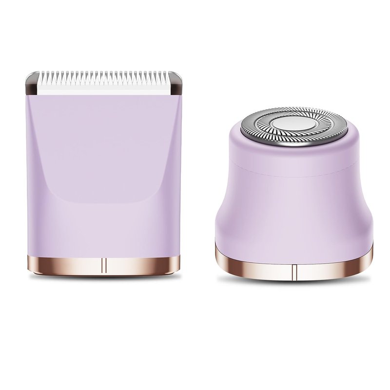 VG VOGCREST Bikini Trimmer Replacement Head: Compact Portable Painless Hair Removal & Precision Shaving Set for Women - Home Travel Bikini Area Use with Rotary Shaver Head(Purple)