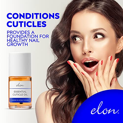 Elon Cuticle Oil with Almond, Jojoba & Vitamin E - 0.5 oz Nail Treatment