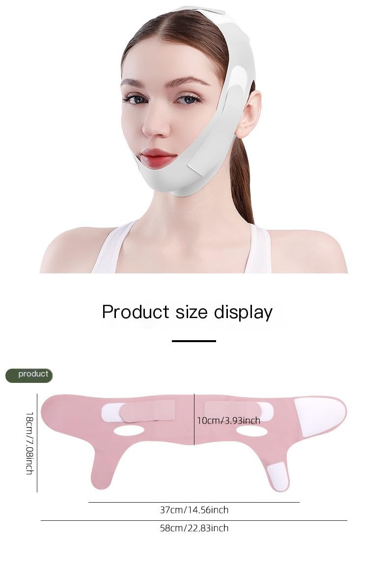 Facial Slimming Strap for Sleeping,Adjustable Chin Strap,Jaw Strap,Jawline Shaper, Mask Chin Up Mask V Shaped Face Mask, Jaw Exerciser,Reusable chin strap,Rose Red