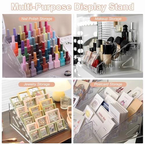 SUTOKAKA 6-Tier Clear Acrylic Nail Polish Organizer Stand - 12.2" x 10.04" x 6.3"