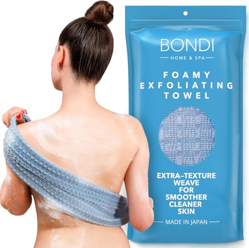 BONDI Exfoliating Body Scrubber for Smooth Skin - Extra Long Japanese Washcloth