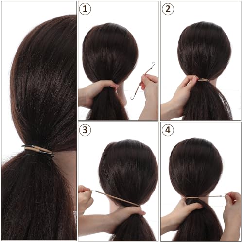12 Pcs Bungee Hair Ties with Hooks for Curly Long Hair