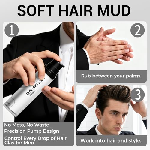 Amrnish Men's Matte Hair Clay & Pomade with Refill, Flexible Hold Paste