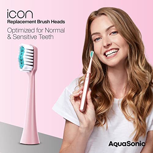 AquaSonic Icon Replacement Brush Heads | Light Pink, Pack of 6