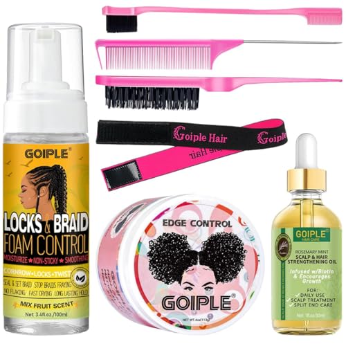Goiple Strong Hold Edge Control Wax & Hair Growth Oil Kit for Black Hair