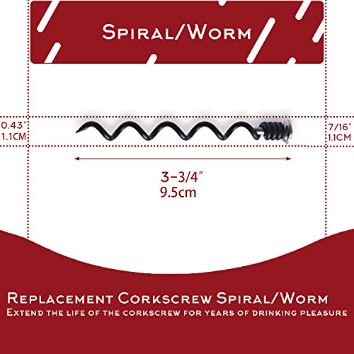 KAYCROWN Replacement Corkscrew Spiral for Wine Openers - 3 Pack