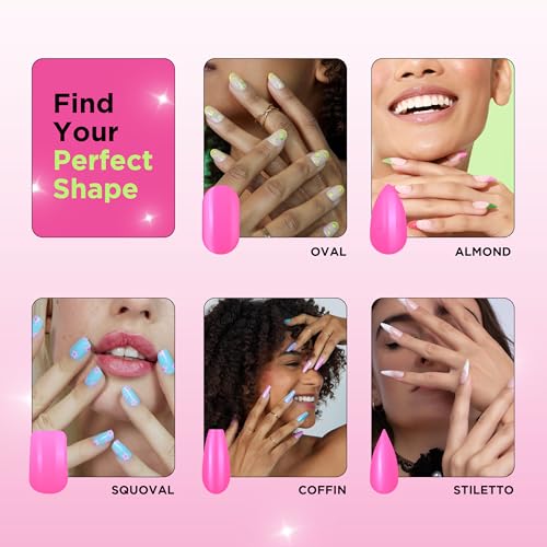 Gradient Nude French Tip Press On Nails - 30ct Coffin Set