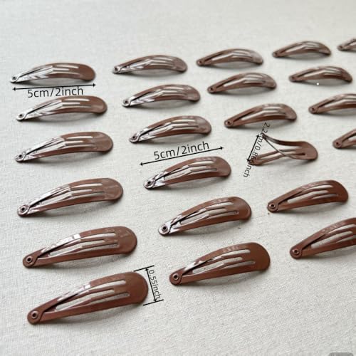 120 Pcs Brown Metal Snap Hair Clips - No-Slip Barrettes for All Hair Types