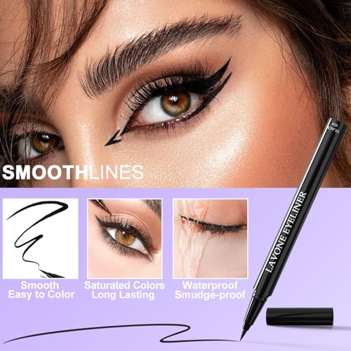 LAVONE Waterproof Eyeliner Kit - Gel, Liquid, and Brush Set
